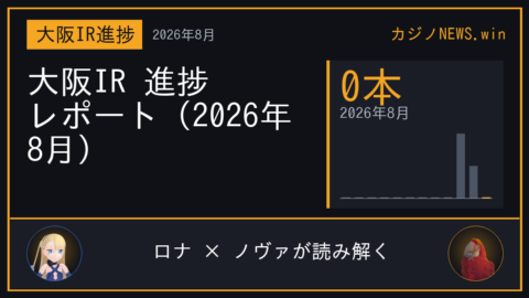 「大阪IR 進捗レポート（2026年8月）」の要点カード